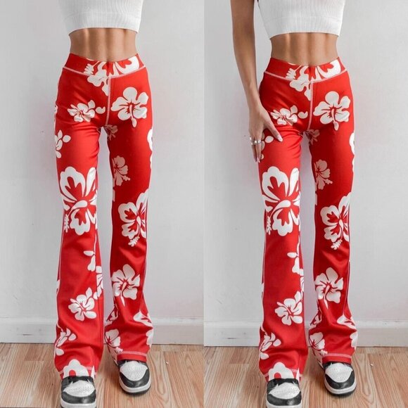 Urban Outfitters Pants - Urban Outfitters Womens XS Tropical High Waist Flare Pants Boho Festival Style
